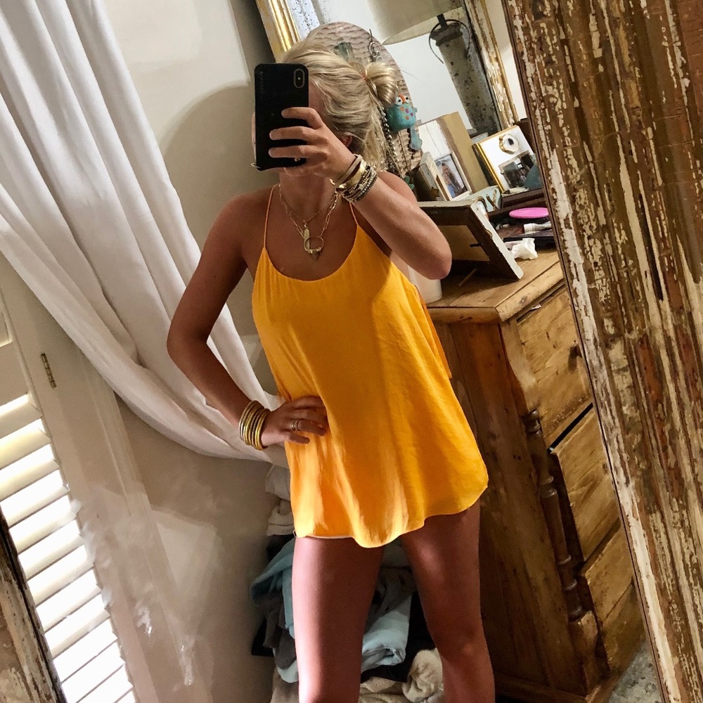 bright orange tank top blouse